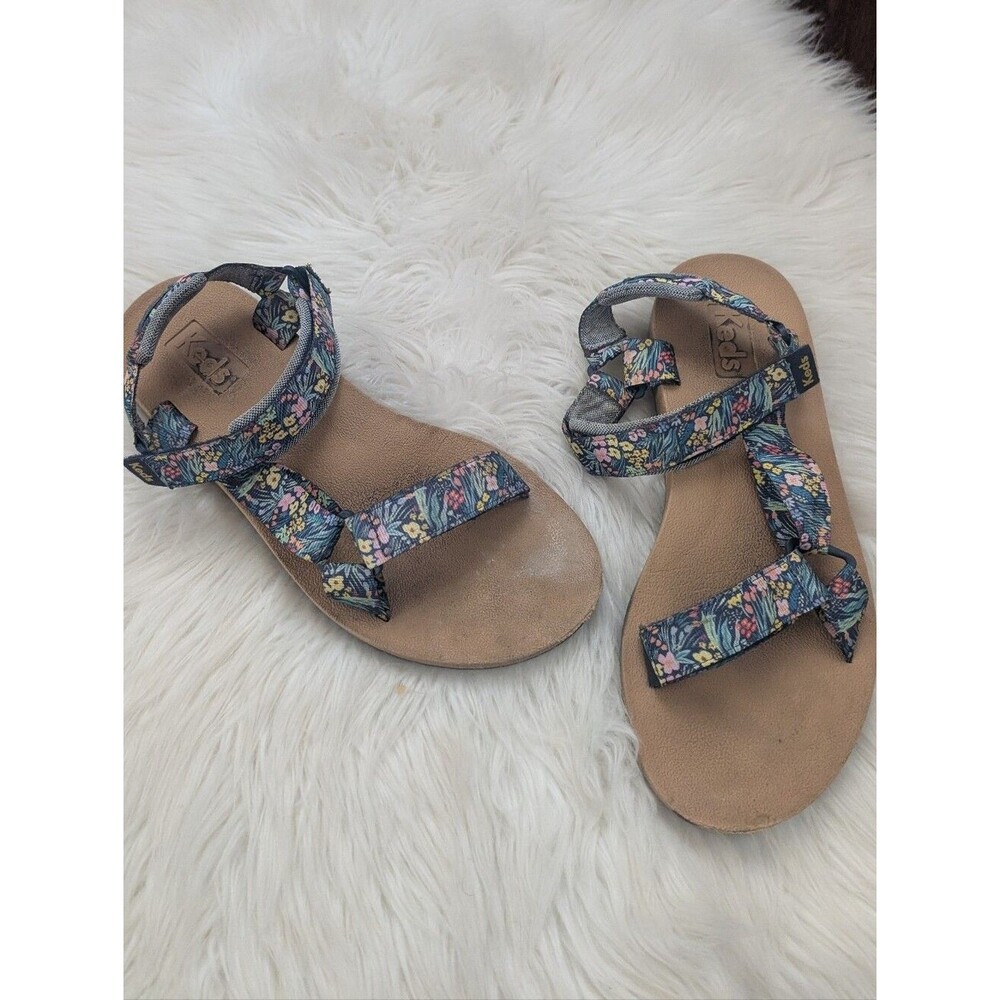Keds x Rifle Paper Co. Trio Lea Navy Floral Sandals WF67292 Size 9